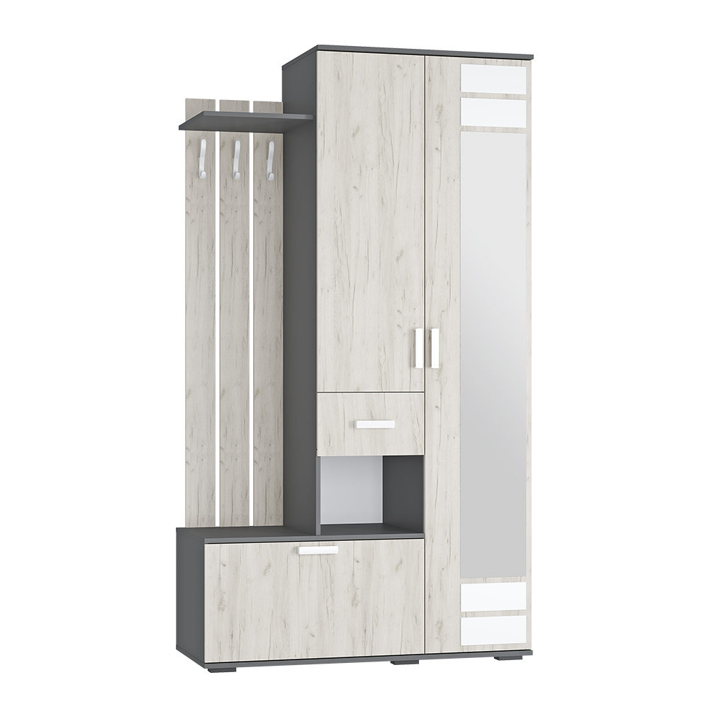 "Лира" Прихожая 1,20 Графит/дуб крафт