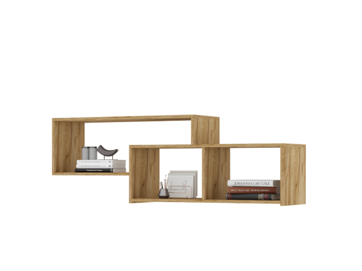 ХЕЛЕН ПЛ 01 Полка (1,402х0,472х0,330)ФАСАД БЕЛЫЙ/КОРПУС ДУБ КРАФТ ЗОЛОТО