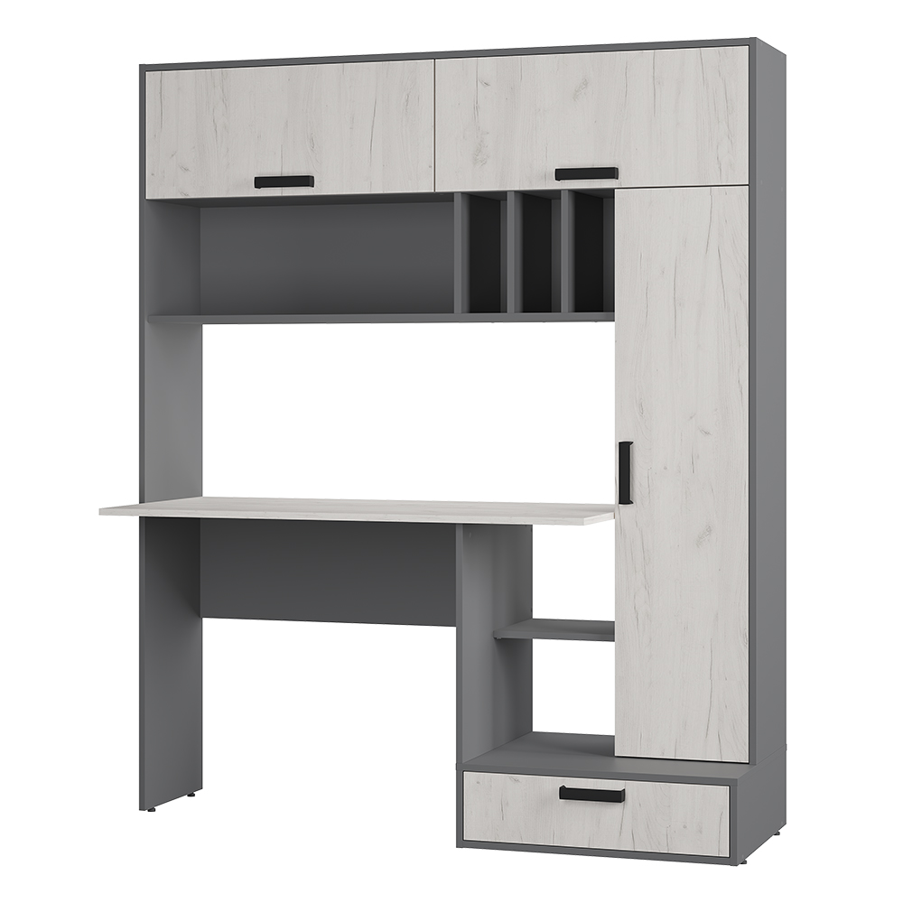 "Техно" Стол письменный Графит/дуб крафт белый