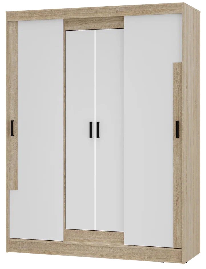 "Смарт" Шкаф-купе ШКК-06 (Дуб сонома/белый)