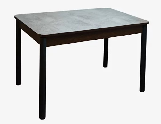 Стол Лидер пластик раздвижной вставка 300мм черный матовый АКЦИЯ (Бетон (кромка венге))