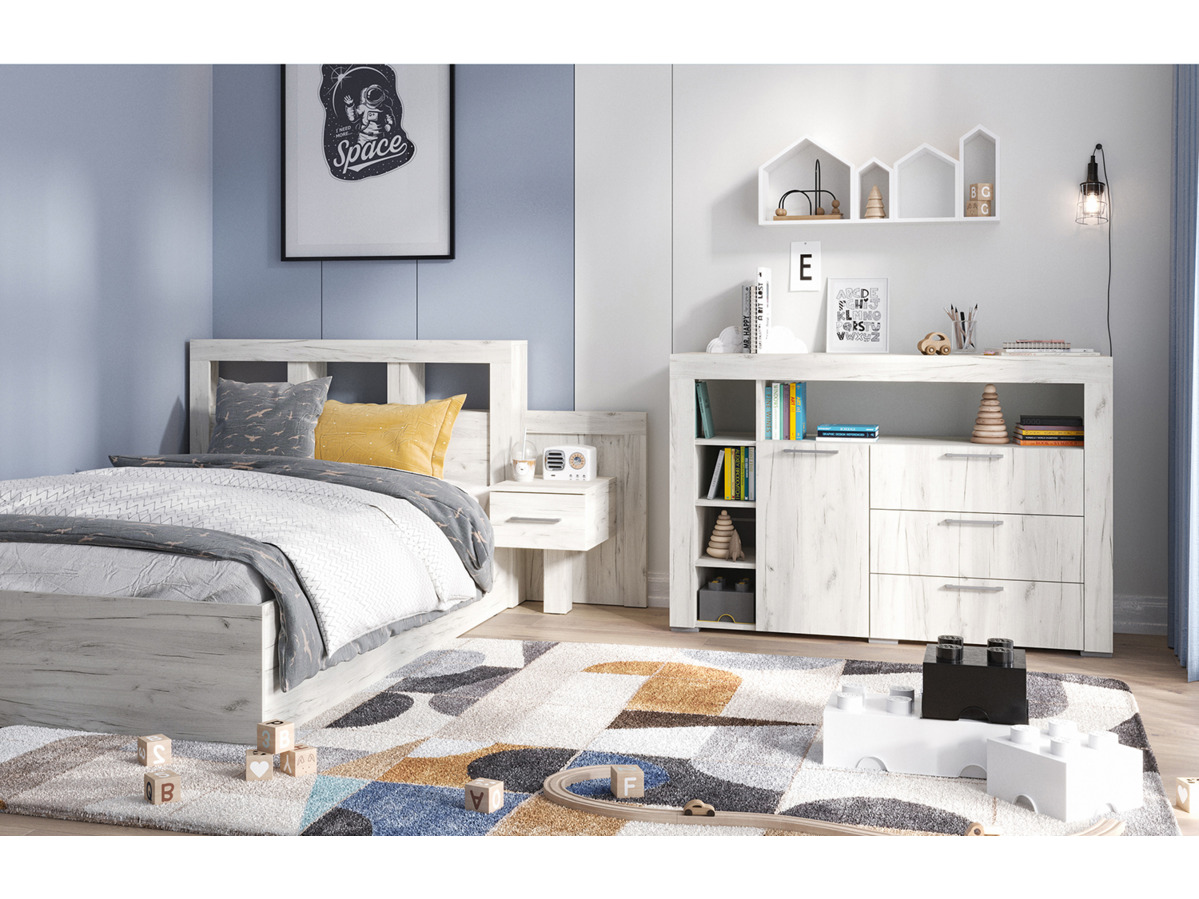 ГРАНД Комод К1 (1360х917х449) Фасад ДУБ КРАФТ БЕЛЫЙ/Корпус ДУБ КРАФТ БЕЛЫЙ