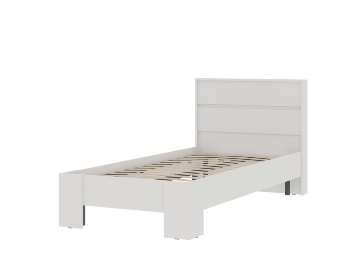 ХЕЛЕН КР 01 Кровать 0.9х2.0 (0,970х0,928х2,114)ФАСАД БЕЛЫЙ/КОРПУС БЕЛЫЙ