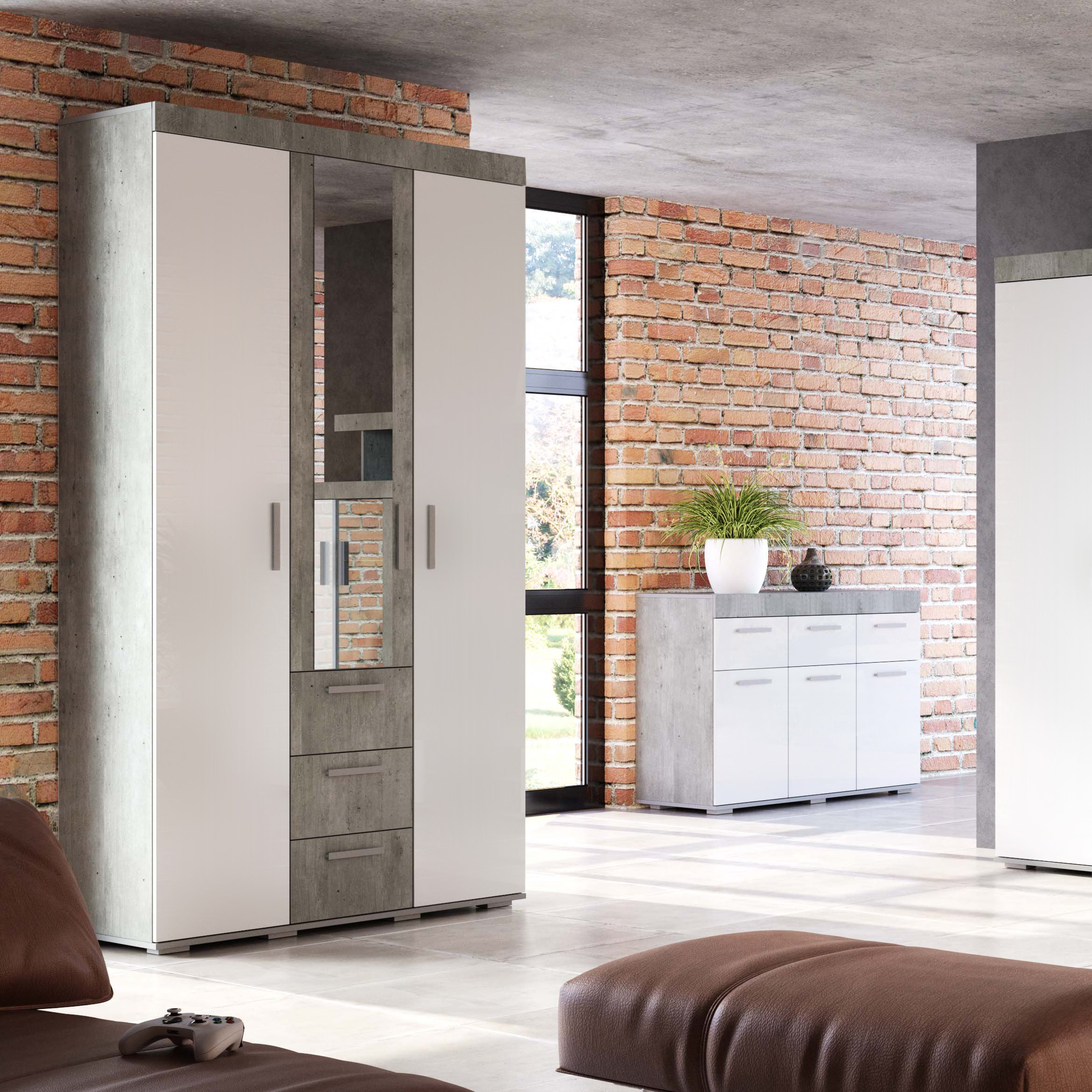 "Инстайл" Шкаф 3-х (ШК-30) БЕТОН