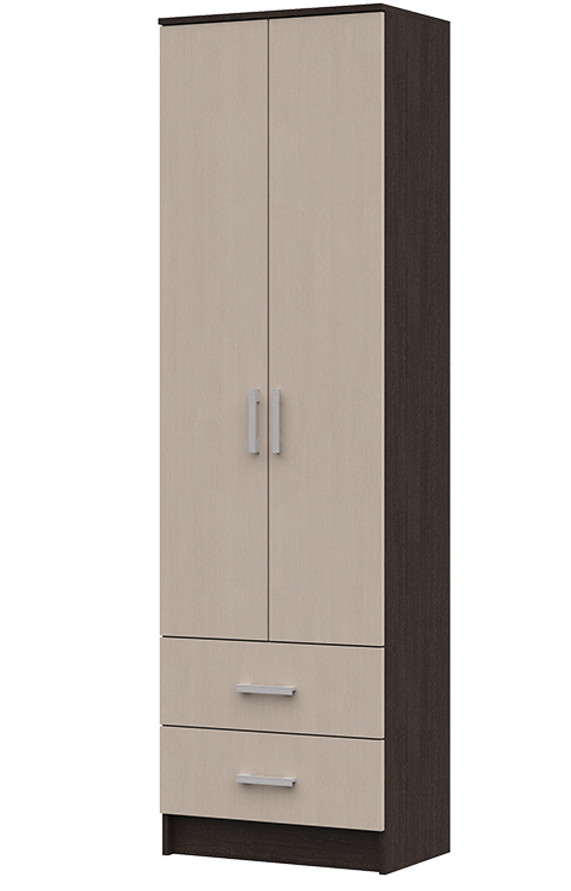 Прихожая МАШЕНЬКА ШК 201 шкаф полки с ящиками (0,6х2,02х0,376) фасад БЕЛФОРТ/корпус ВЕНГЕ