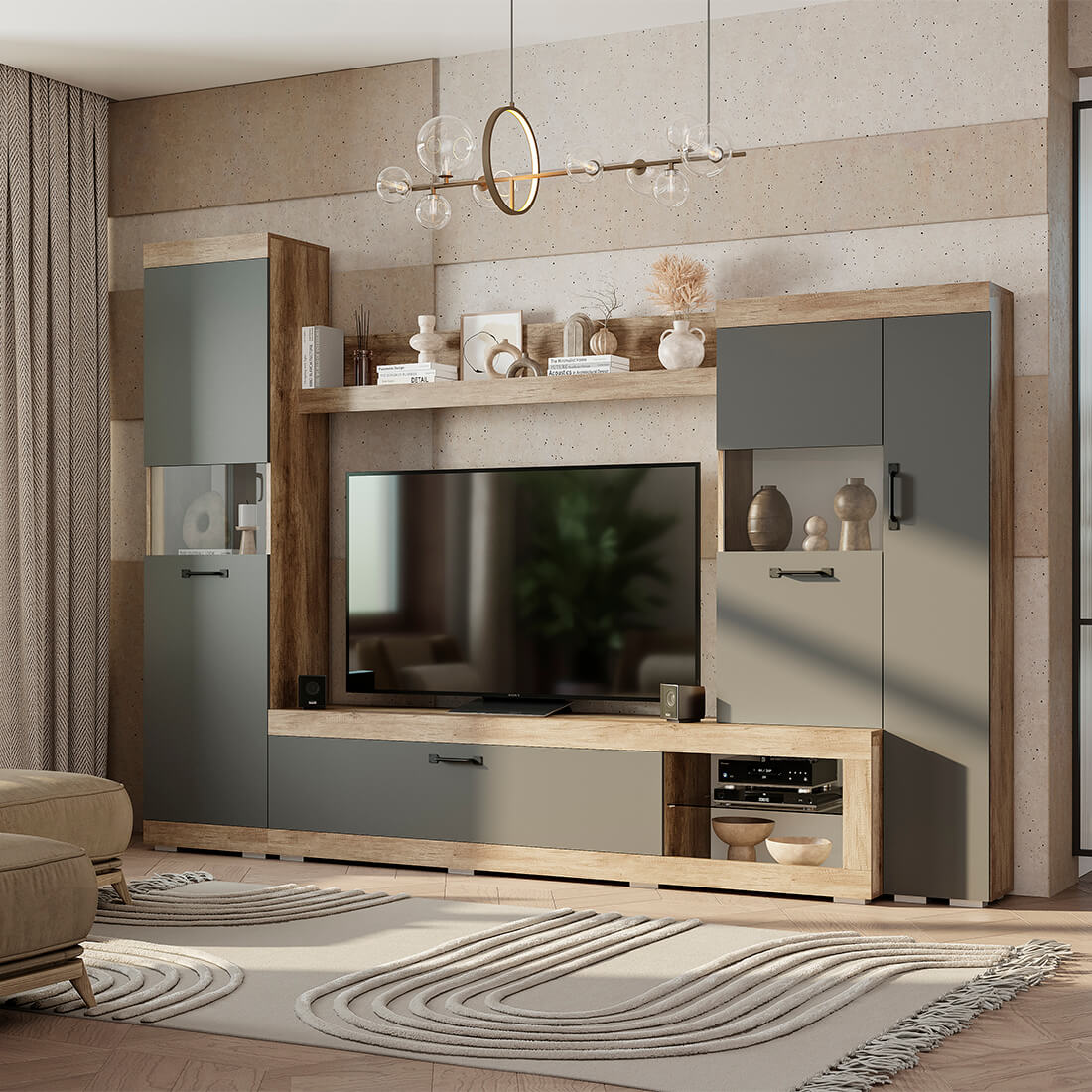 "Тесла" Гостиная Дуб каньон/Графит