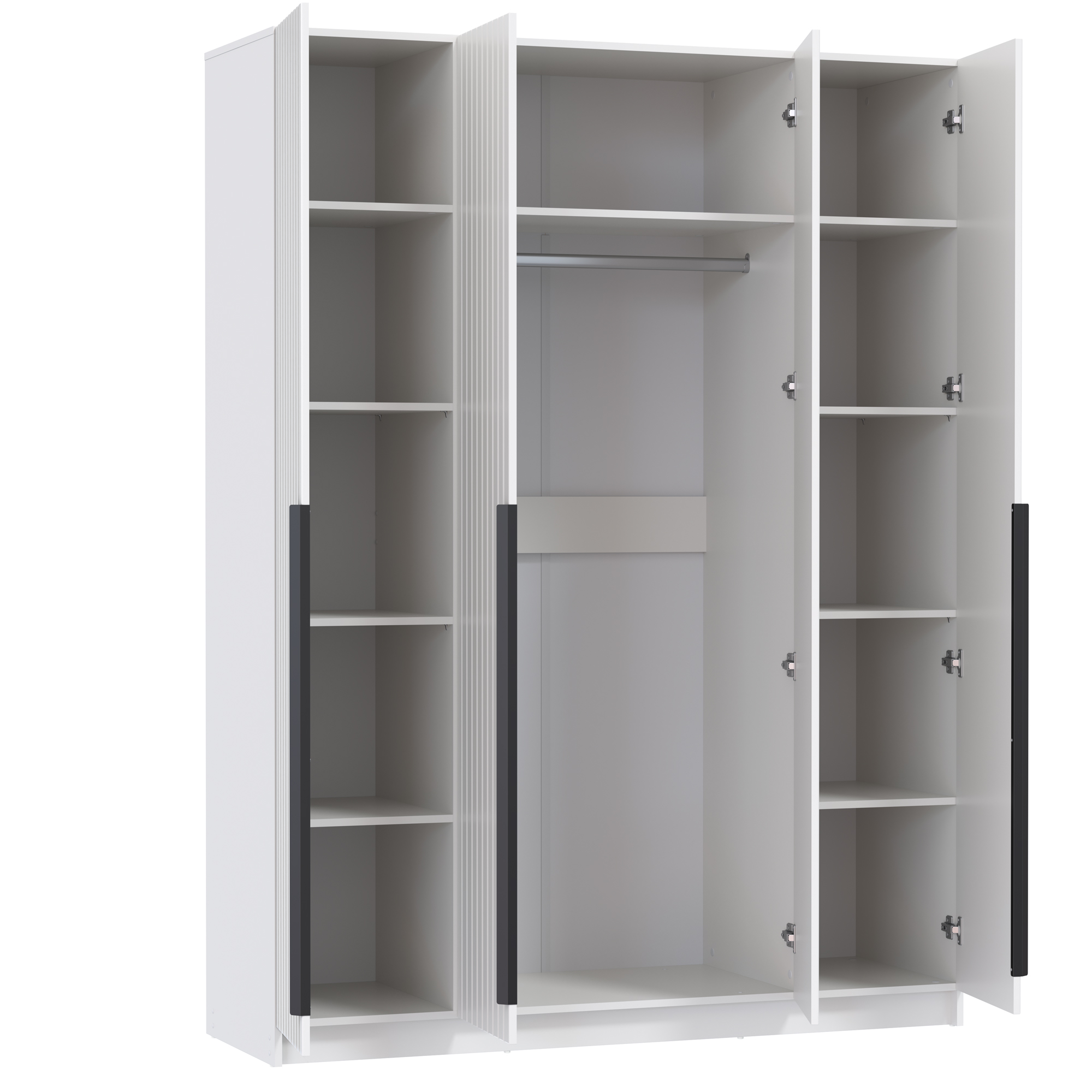 Шкаф для одежды 67.16 "Брандо" (4-х дв.) (МДФ ПВХ белый матовый) (h2150)