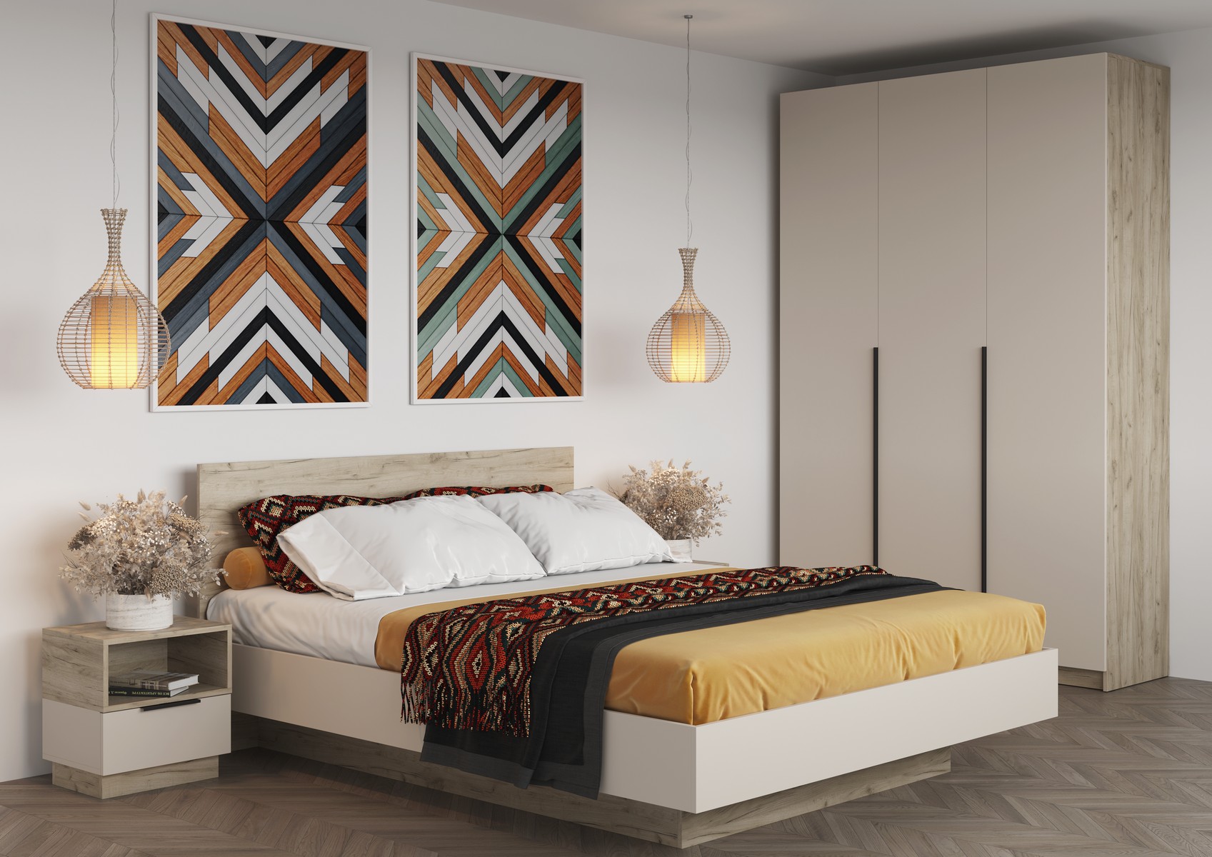 "Бохо" Шкаф комбинированый 3-х ств. ШК-004