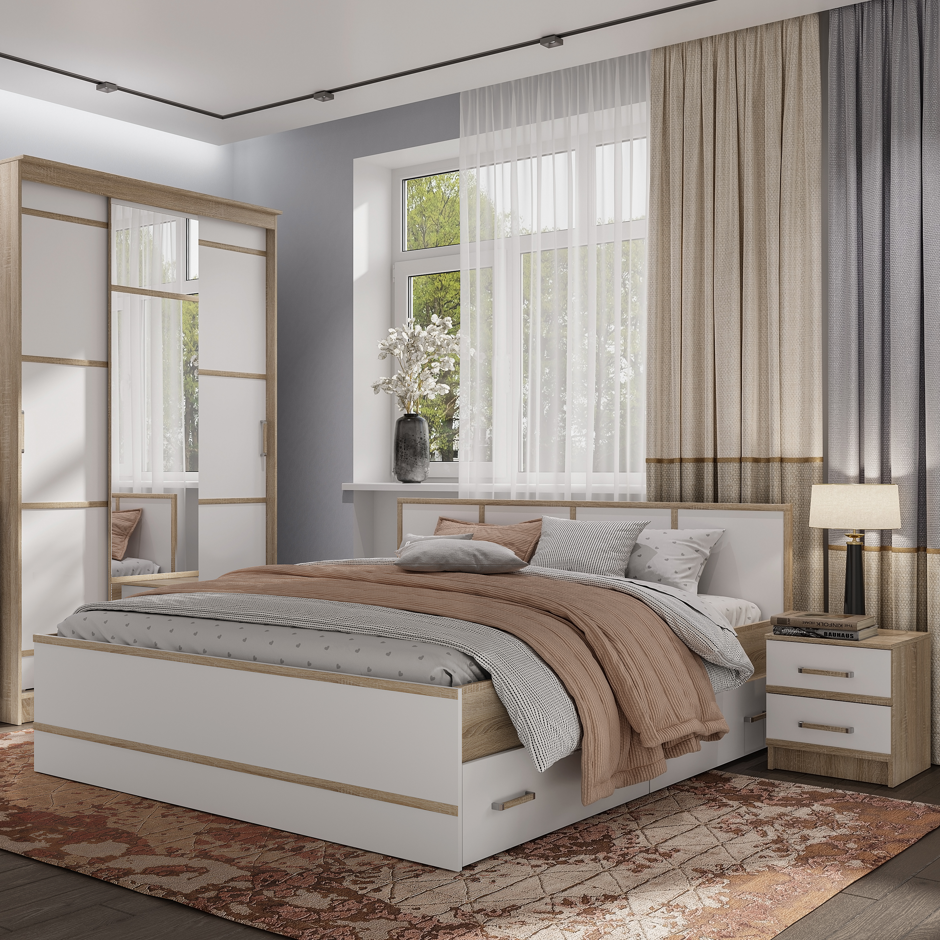 "Сакура" LIGHT Кровать 1,40 (СОНОМА)