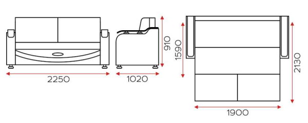 "Лидер 3" Диван выкатной ППУ (1 кат.) 