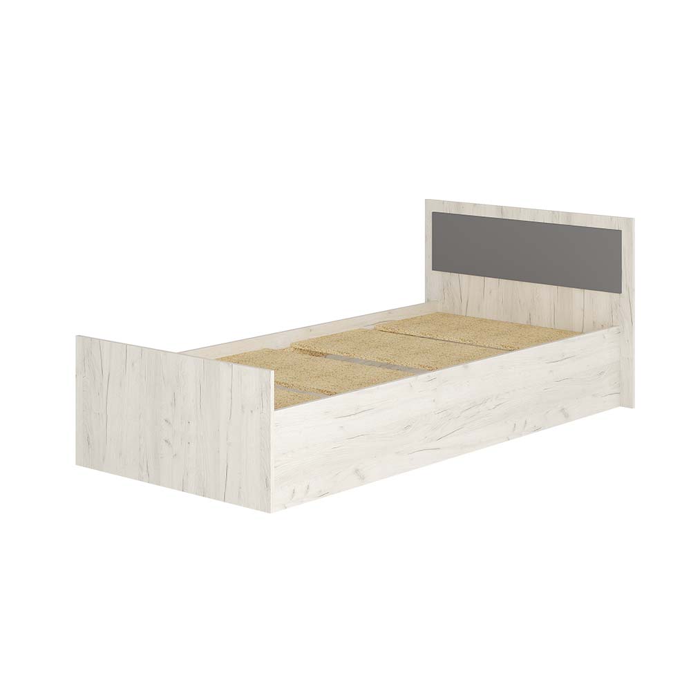 "Фиеста" кровать 0,9м LIGHT дуб крафт белый						