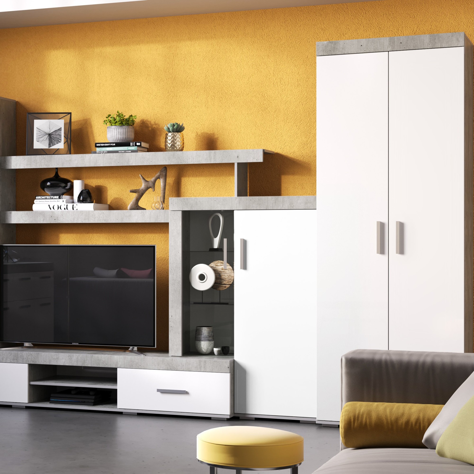 "Инстайл" Шкаф 2-х (ШК-29) БЕТОН