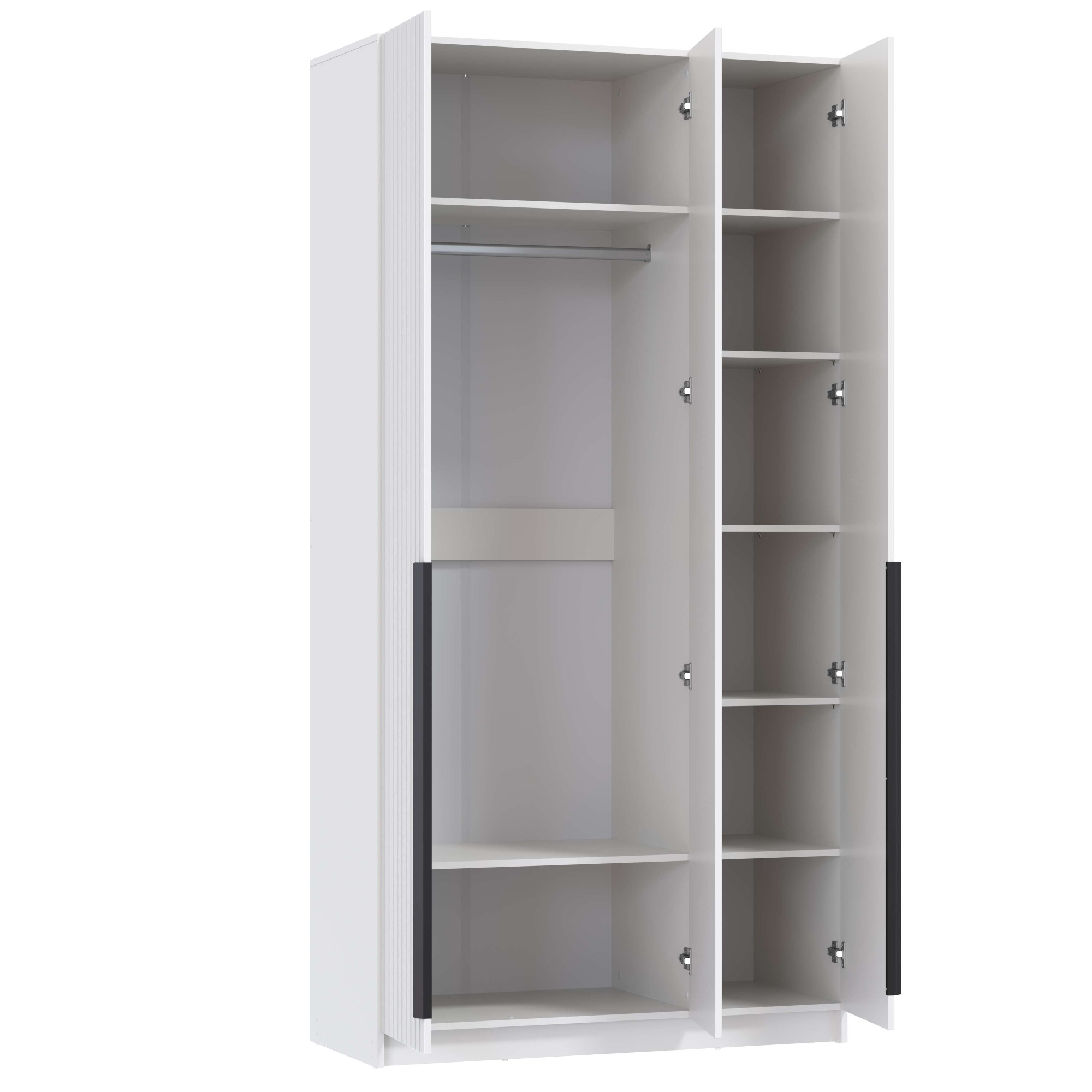 Шкаф для одежды 67.12 "Брандо" (3-х дв.) (МДФ ПВХ белый матовый) (h2400)