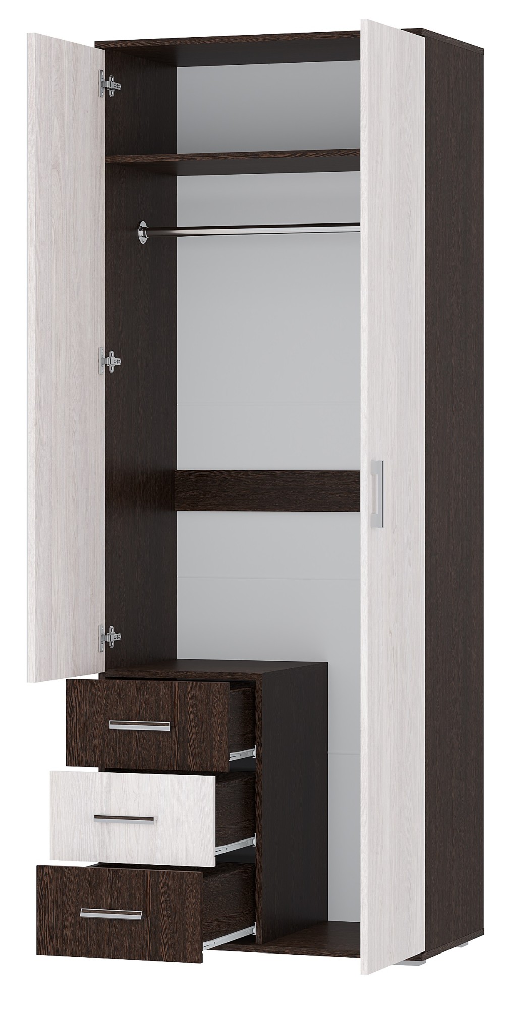 "Белла" Шкаф 2-х ств. Венге/ Ясень белый