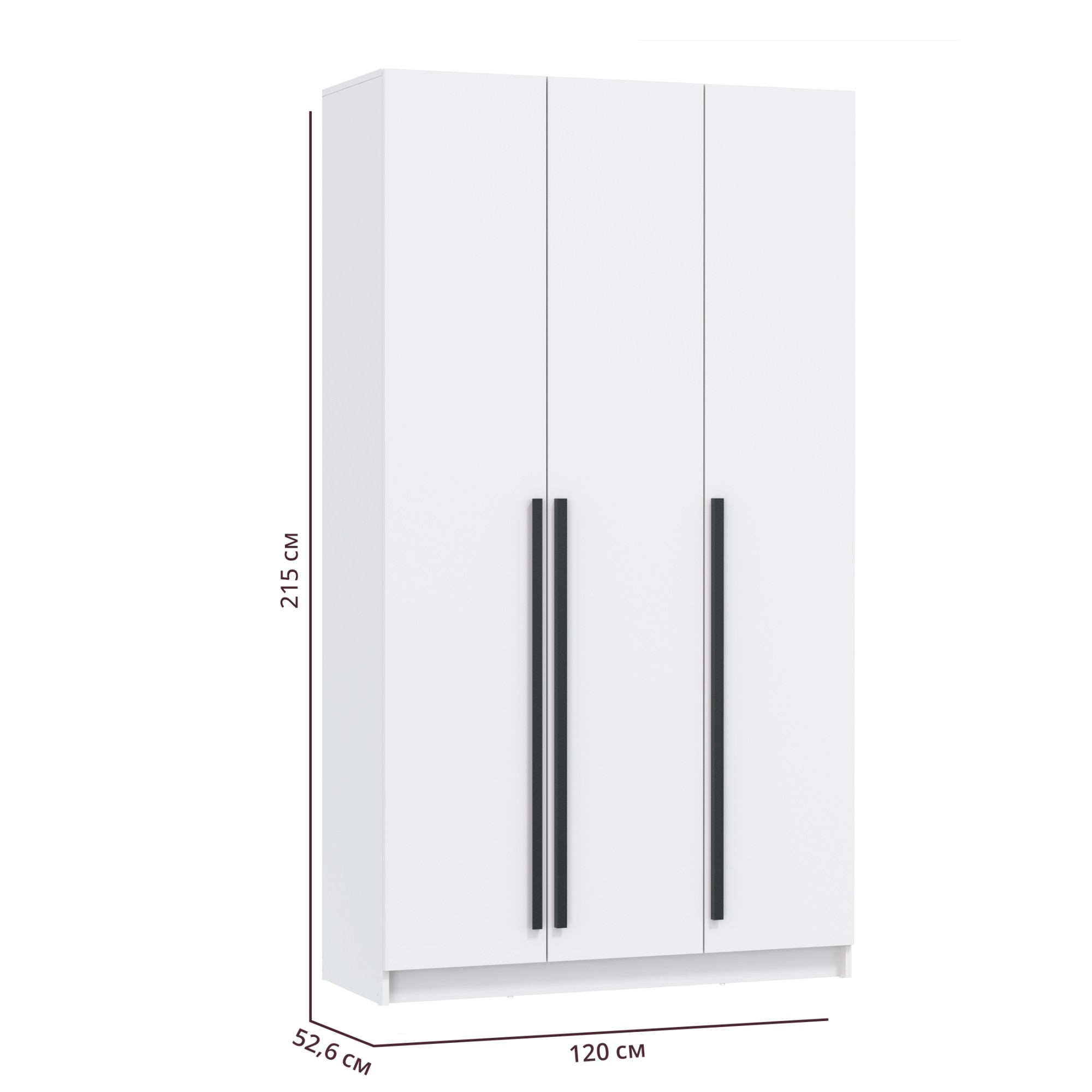Шкаф для одежды 67.15 "Брандо" (3-х дв.) (ЛДСП белый) (h2150)