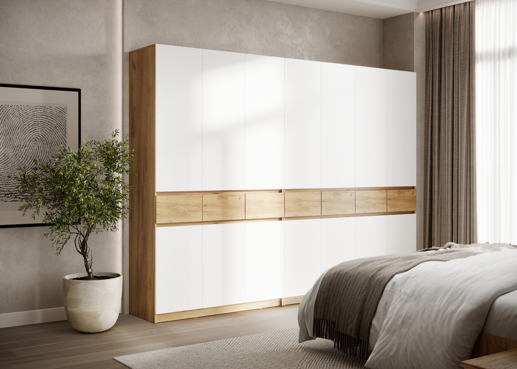 БОСТОН ЛАЙТ Шкаф ШК-003 (3-ств.) Дуб Крафт золотой/Белый (Гладкий)