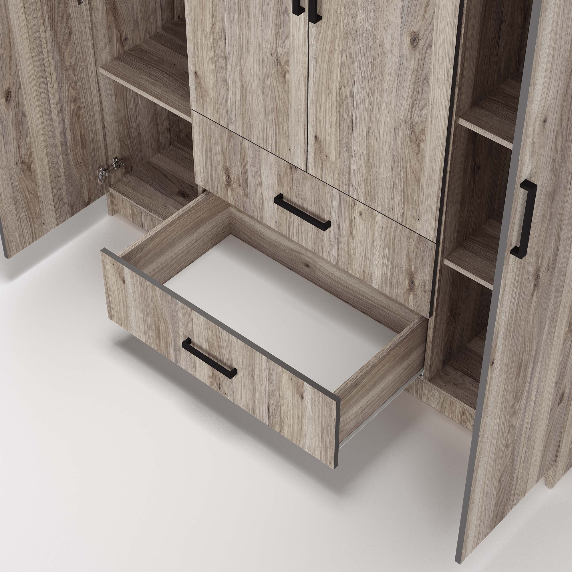 "Титан" шкаф 4-х створчатый Дуб смоки