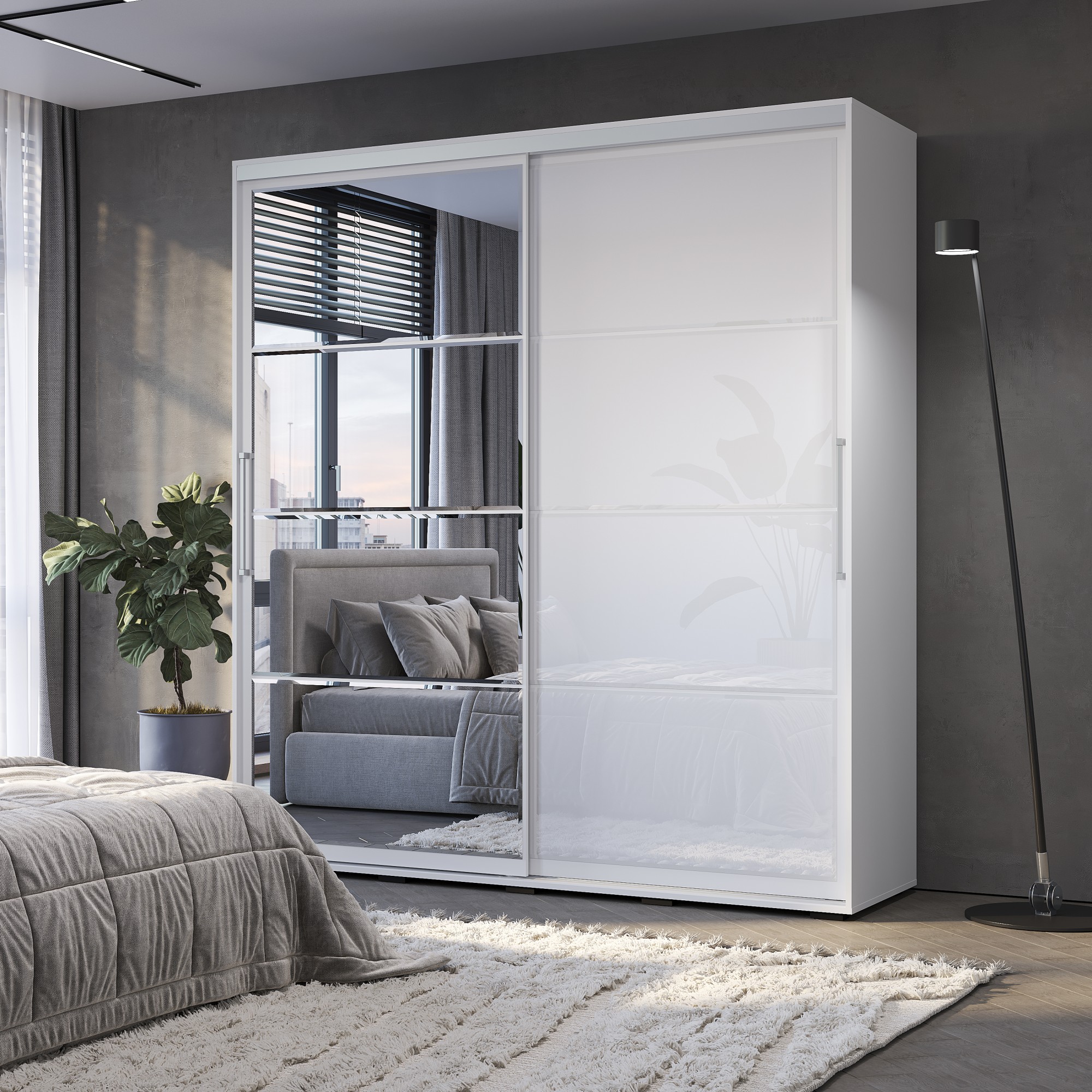 Шкаф-купе "Крафт-6" (1962х2176х591)  БЕЛЫЙ