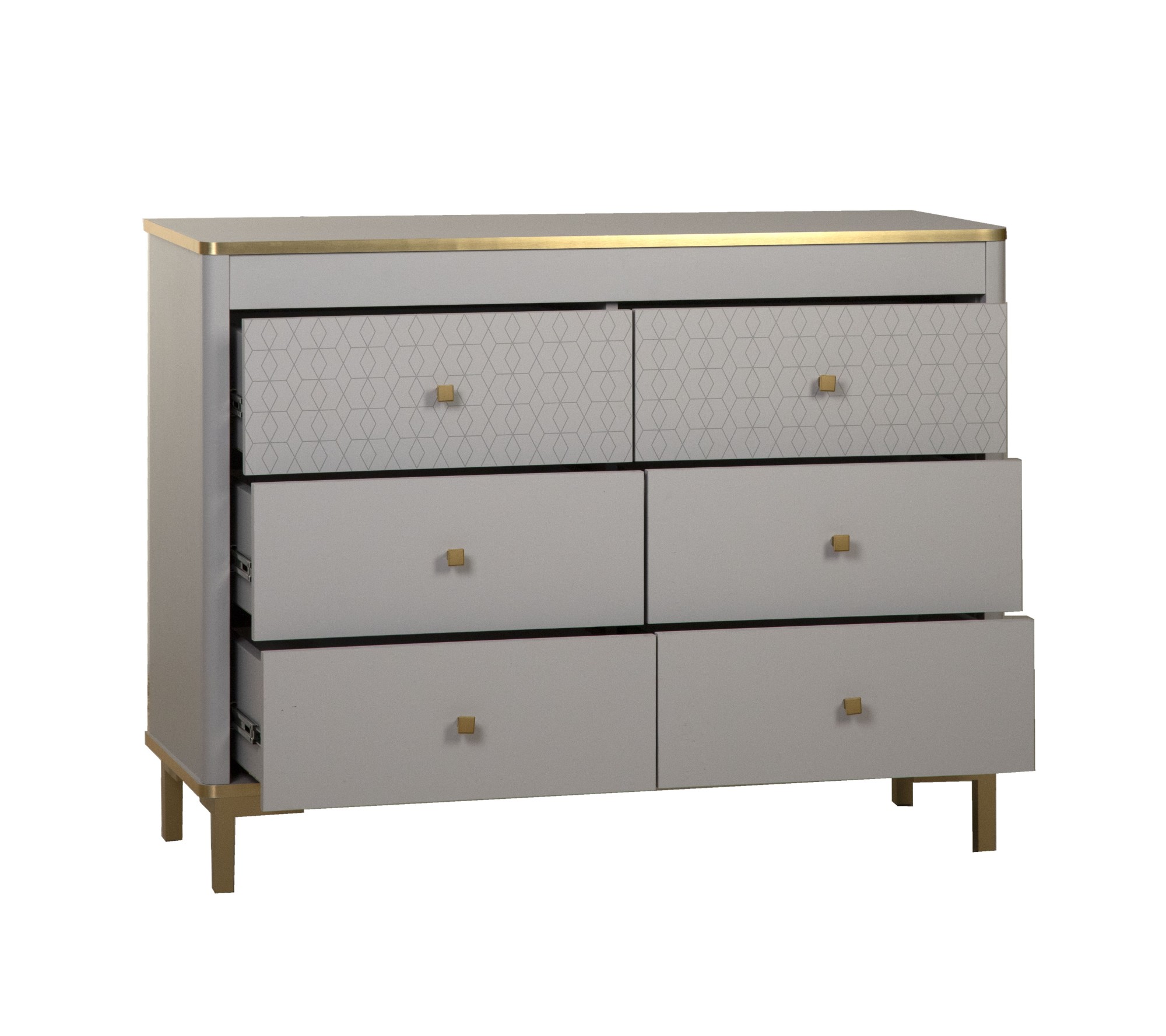 Комод 65.01 "Антре" (серый / золото)