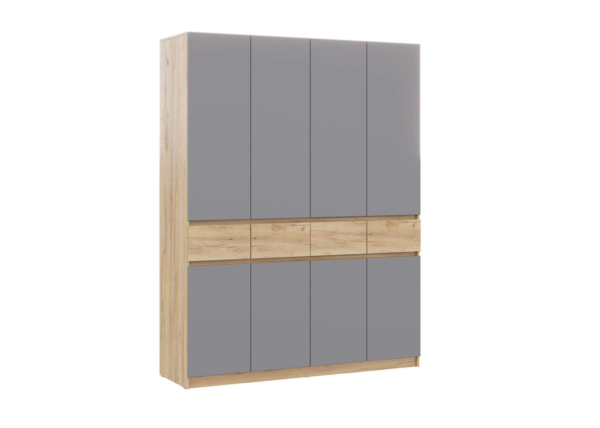 БОСТОН ЛАЙТ Шкаф ШК-004 (4-ств.) Дуб Крафт золотой/Серый шифер