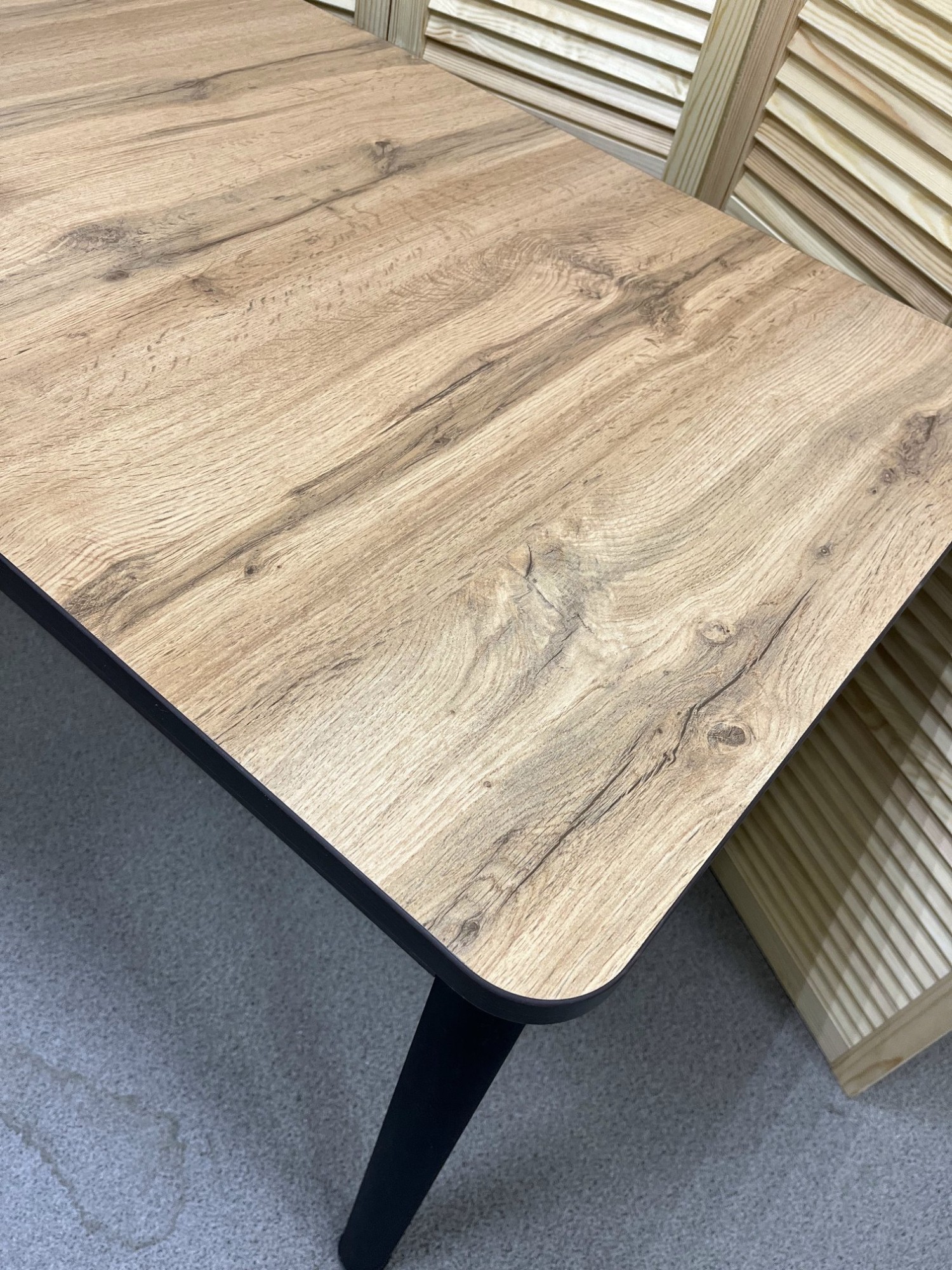 Стол Лидер пластик раздвижной вставка 300мм черный матовый АКЦИЯ